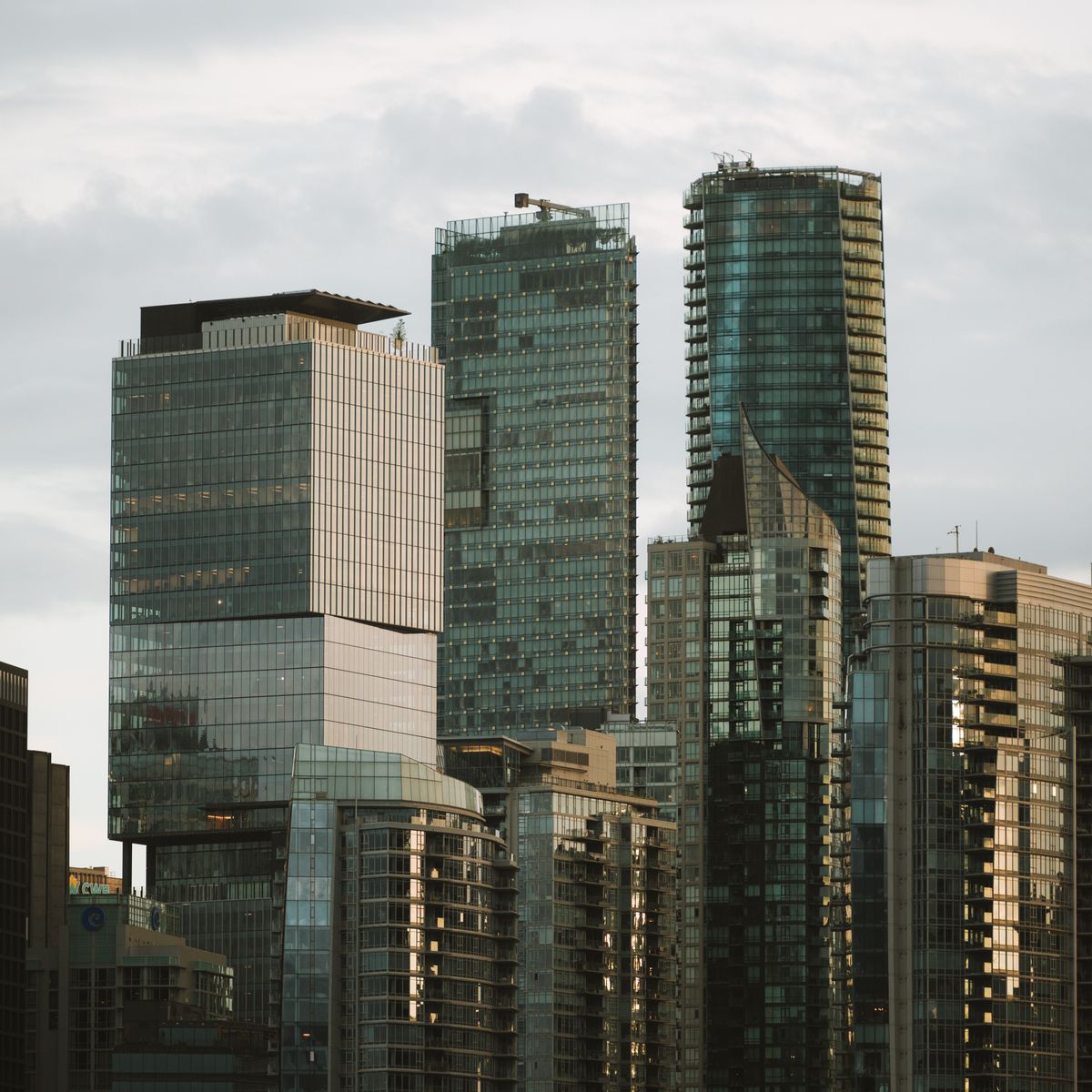 Modern high-rise buildings in downtown Vancouver
