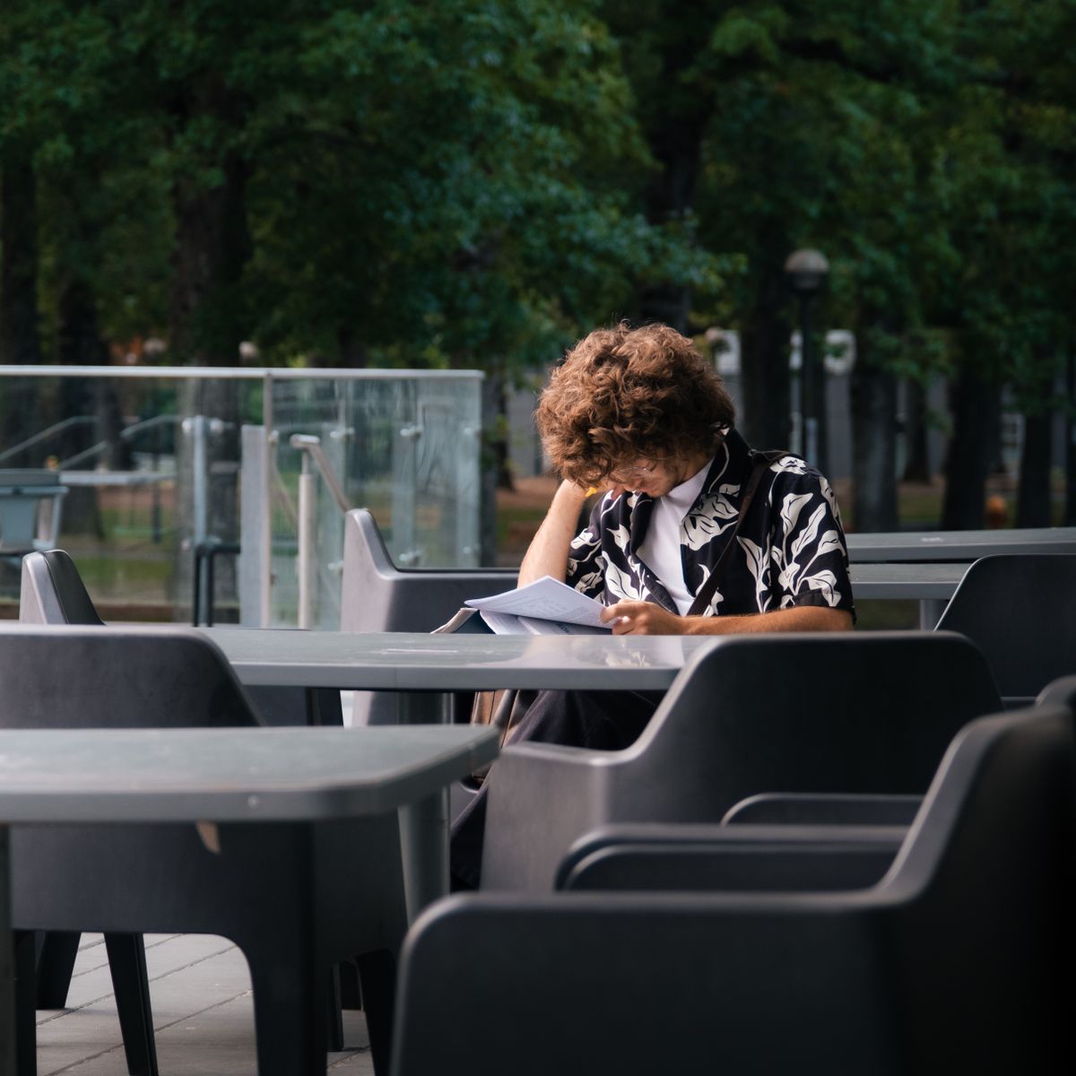Student studying outdoors on a Vancouver campus