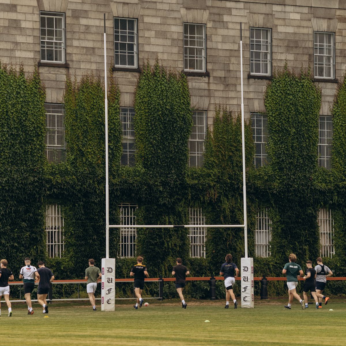 Rugby training on the Trinity College Dublin pitches
