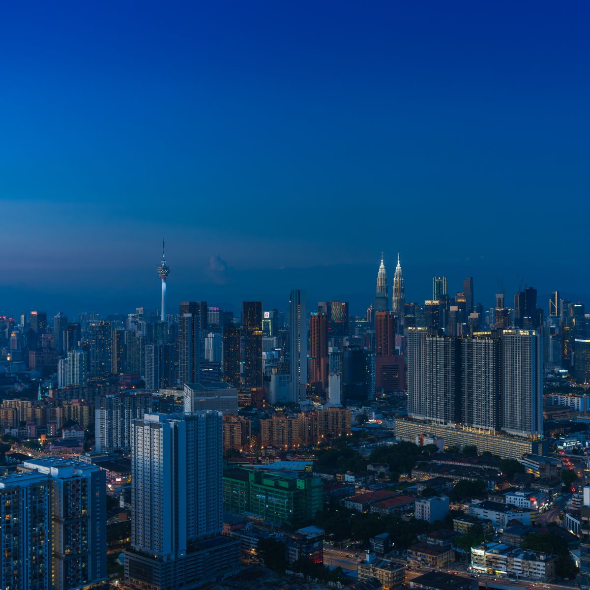 Breathtaking skyline of Kuala Lumpur at dusk
